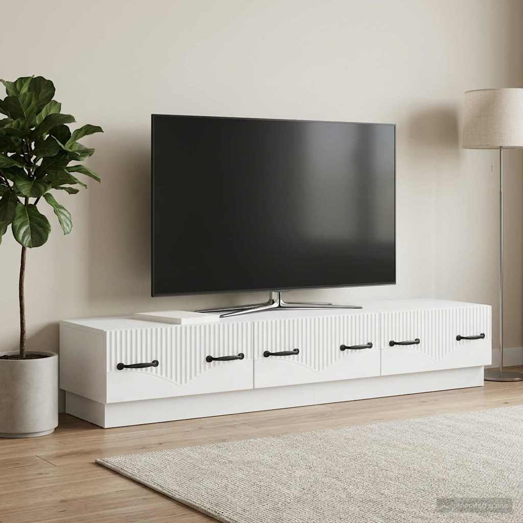 vidaXL Szafka pod telewizor z szufladą Biały 147 x 34,5 x 27 cm