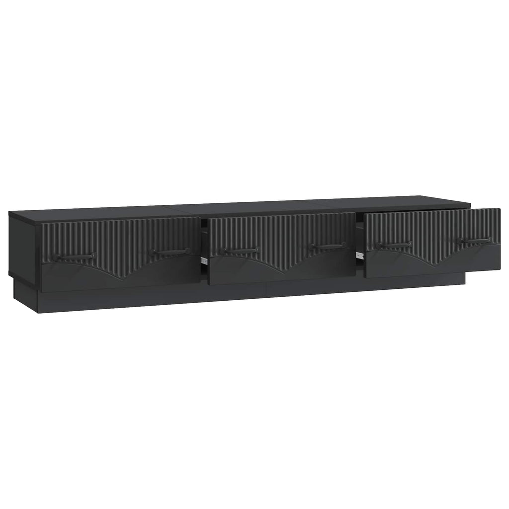 vidaXL Szafka pod telewizor z szufladą Czarny 147 x 34,5 x 27 cm