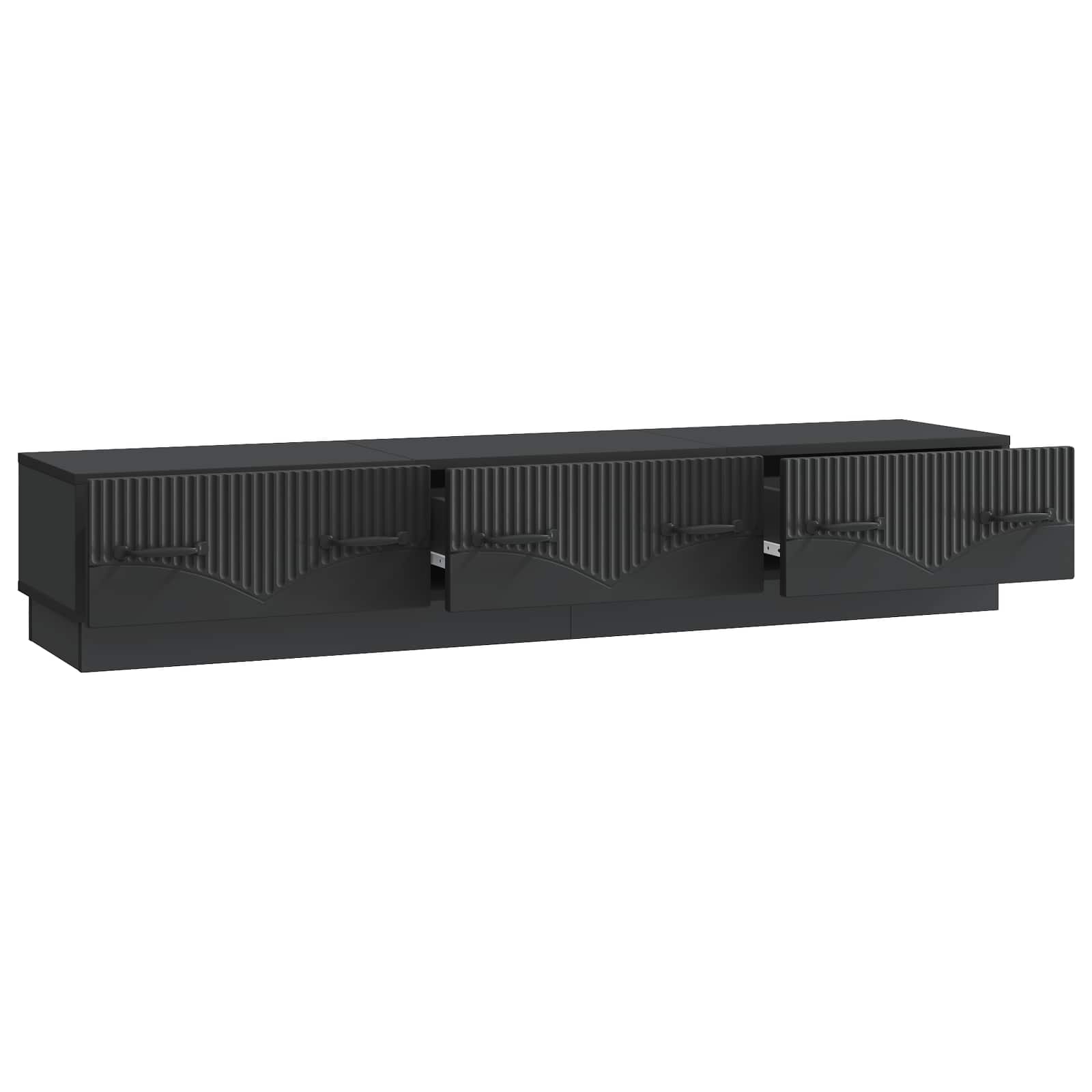 vidaXL Szafka pod telewizor z szufladą Czarny 147 x 34,5 x 27 cm