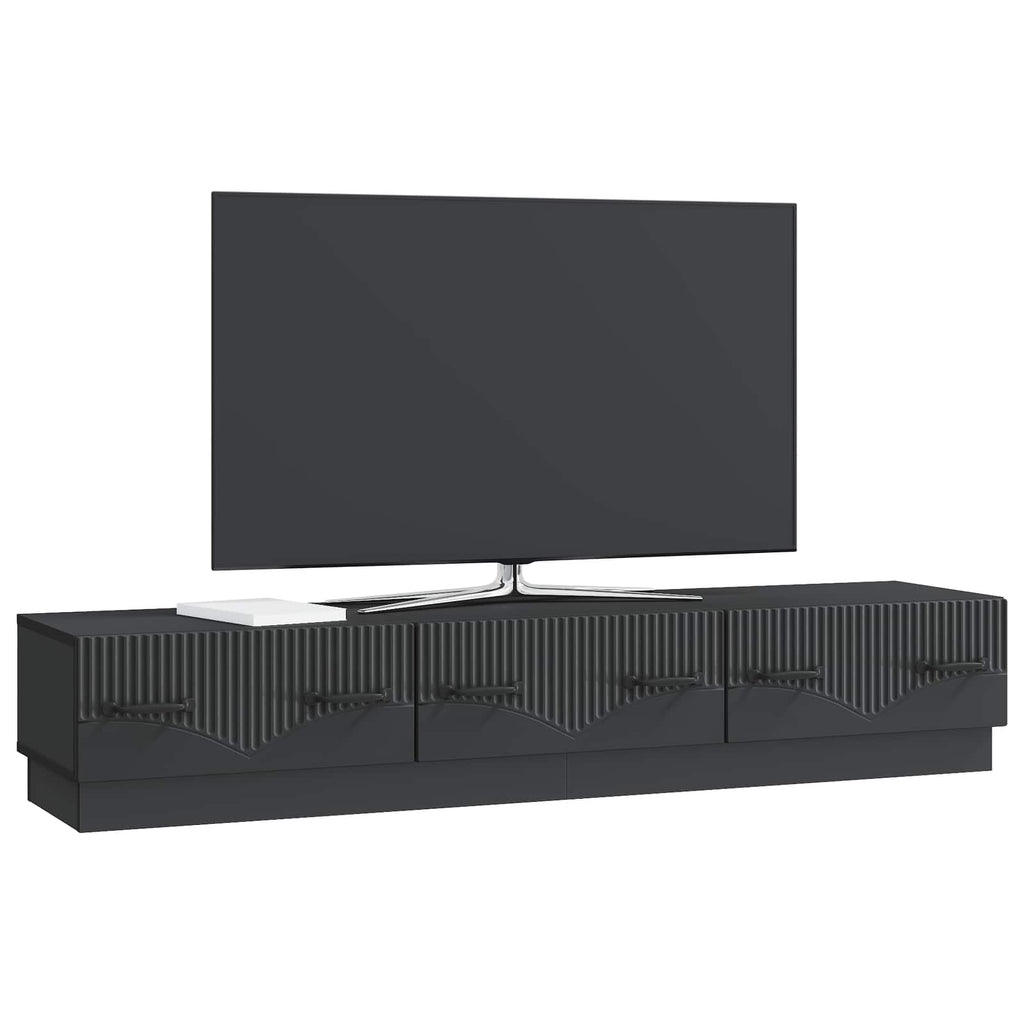 vidaXL Szafka pod telewizor z szufladą Czarny 147 x 34,5 x 27 cm