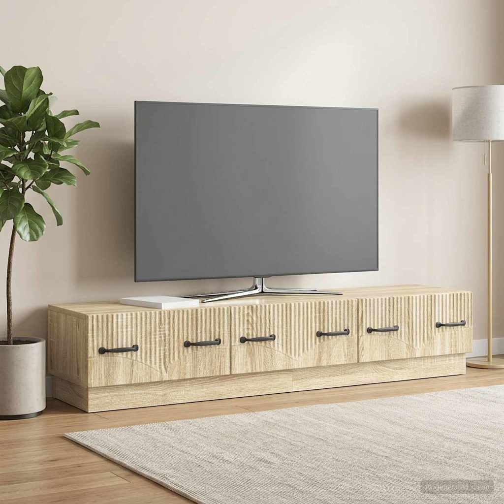 vidaXL Szafka pod telewizor z szufladą dąb Sonoma 147 x 34,5 x 27 cm