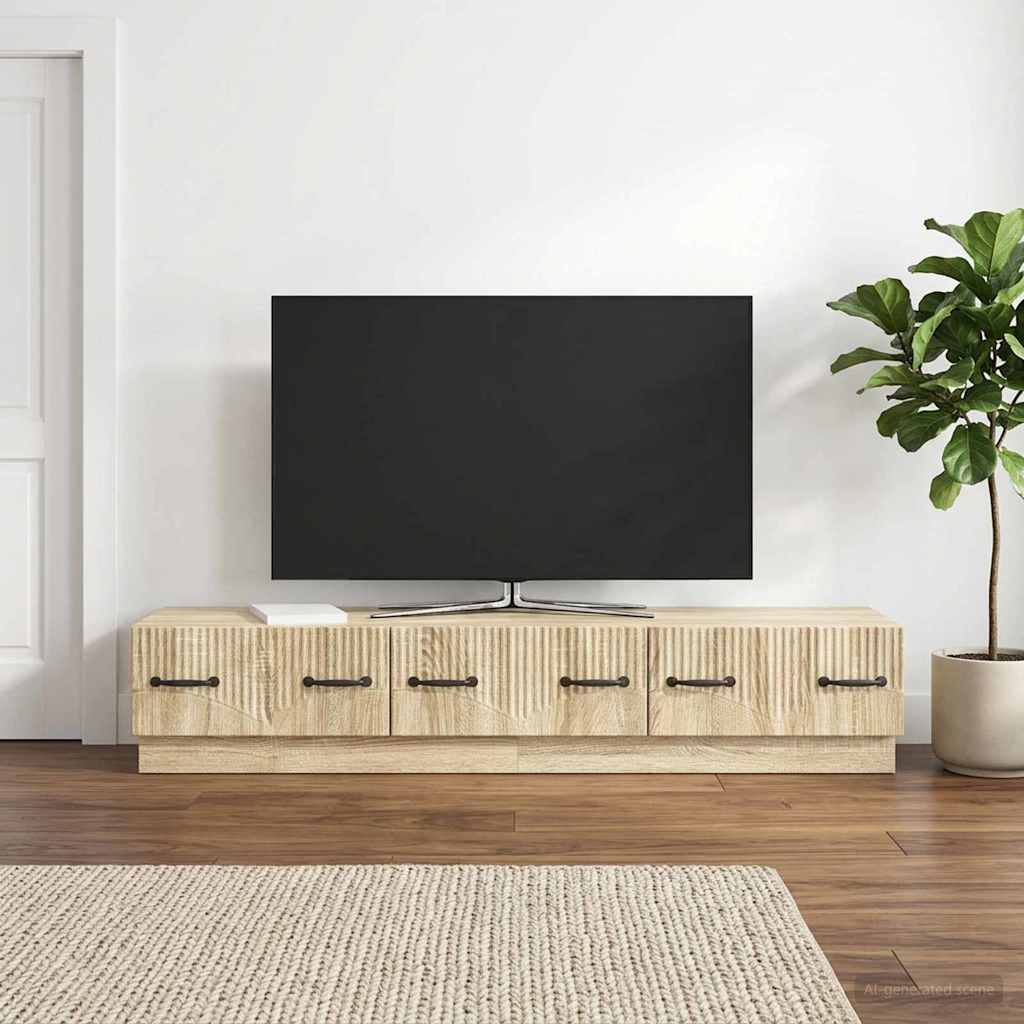 vidaXL Szafka pod telewizor z szufladą dąb Sonoma 147 x 34,5 x 27 cm