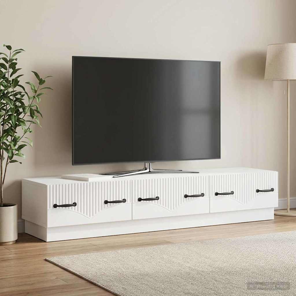vidaXL Szafka pod telewizor Biały wysoki połysk 147 x 34,5 x 27 cm