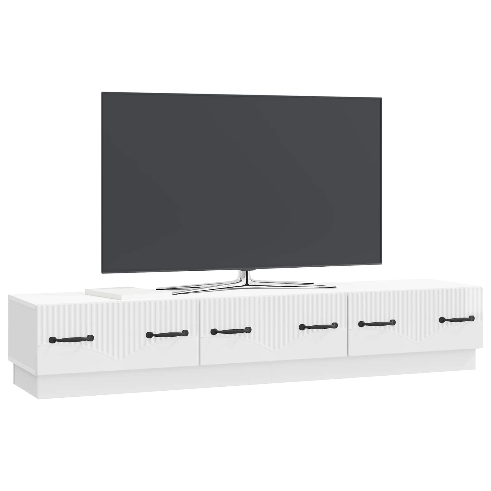 vidaXL Szafka pod telewizor Biały wysoki połysk 147 x 34,5 x 27 cm