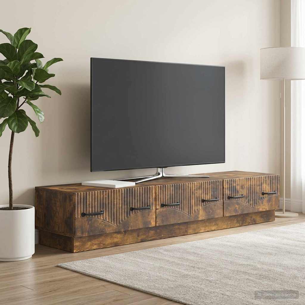 vidaXL Szafka pod telewizor z szufladą Dąb wędzony 147 x 34,5 x 27 cm