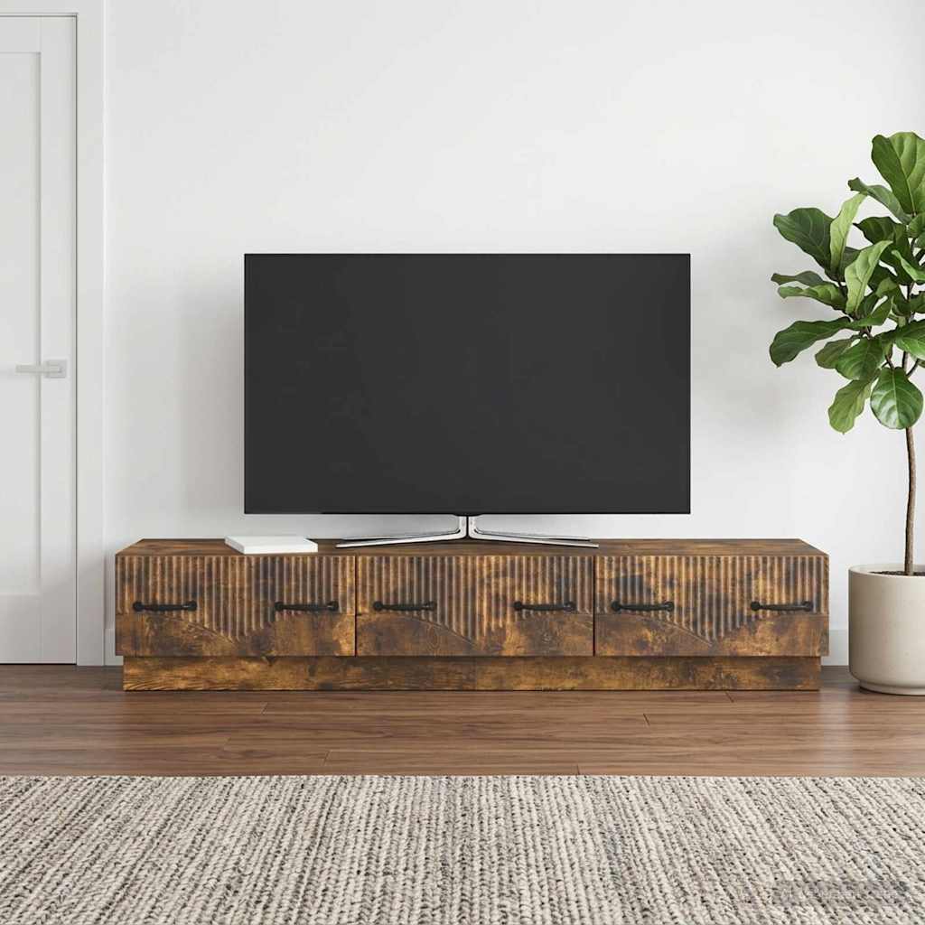 vidaXL Szafka pod telewizor z szufladą Dąb wędzony 147 x 34,5 x 27 cm