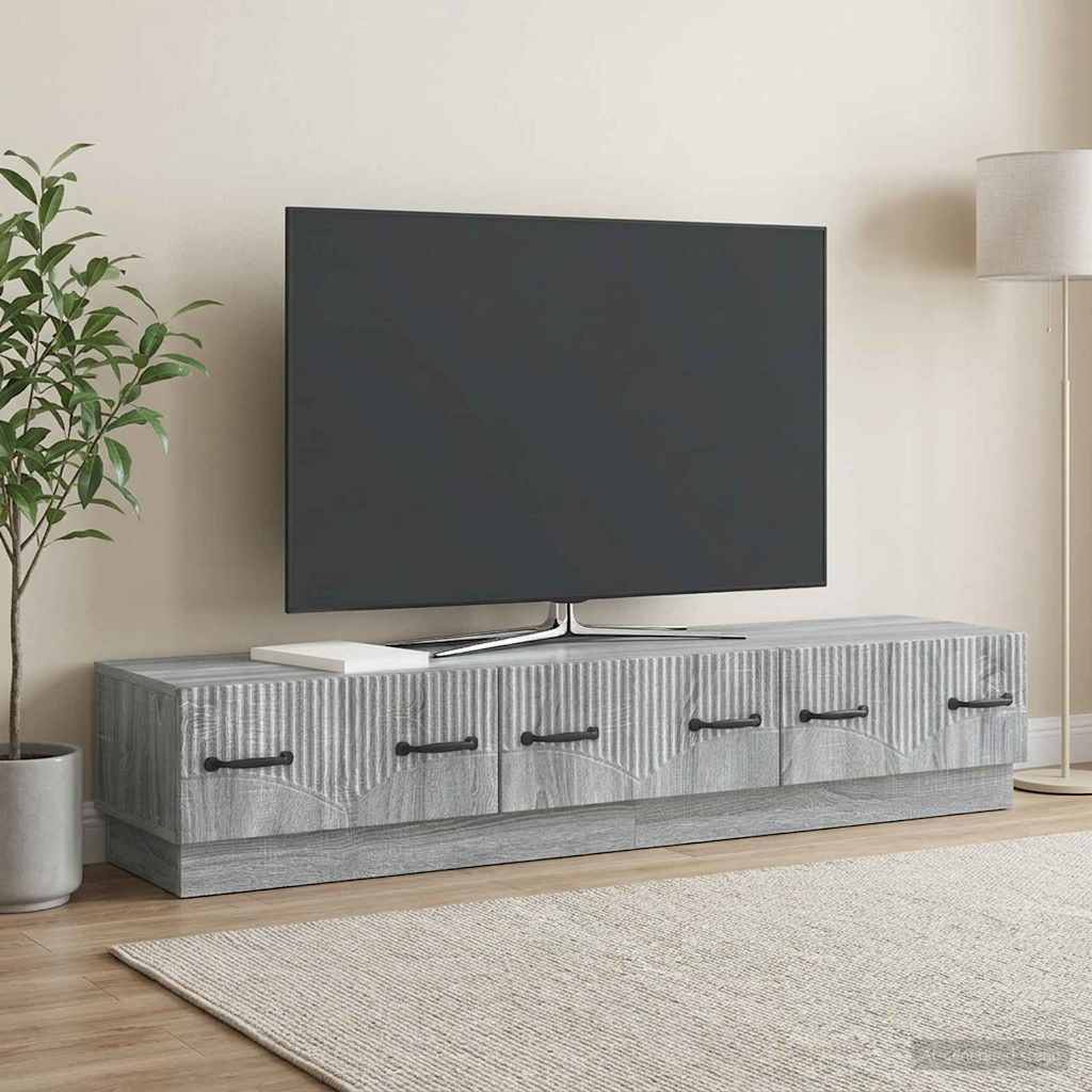 vidaXL Szafka pod telewizor z szufladą Szary Sonoma 147 x 34,5 x 27 cm