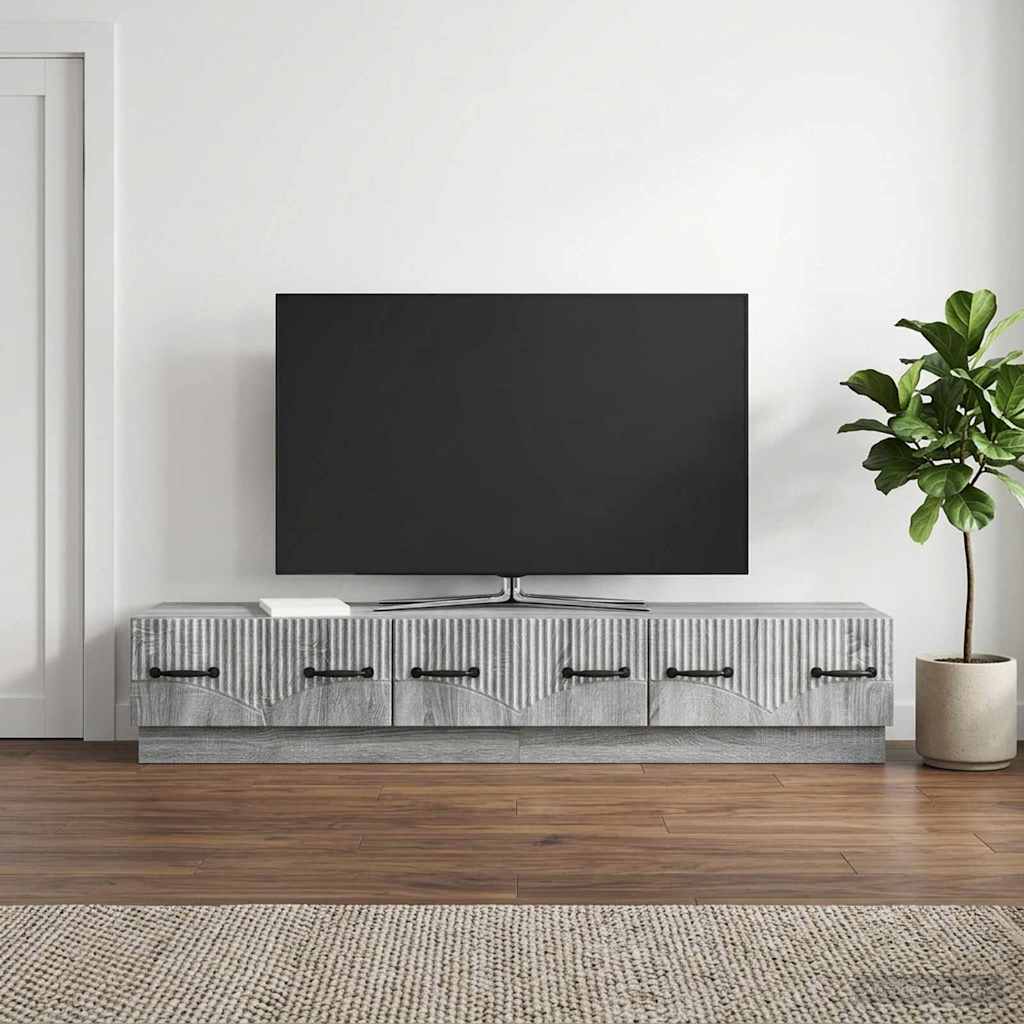 vidaXL Szafka pod telewizor z szufladą Szary Sonoma 147 x 34,5 x 27 cm