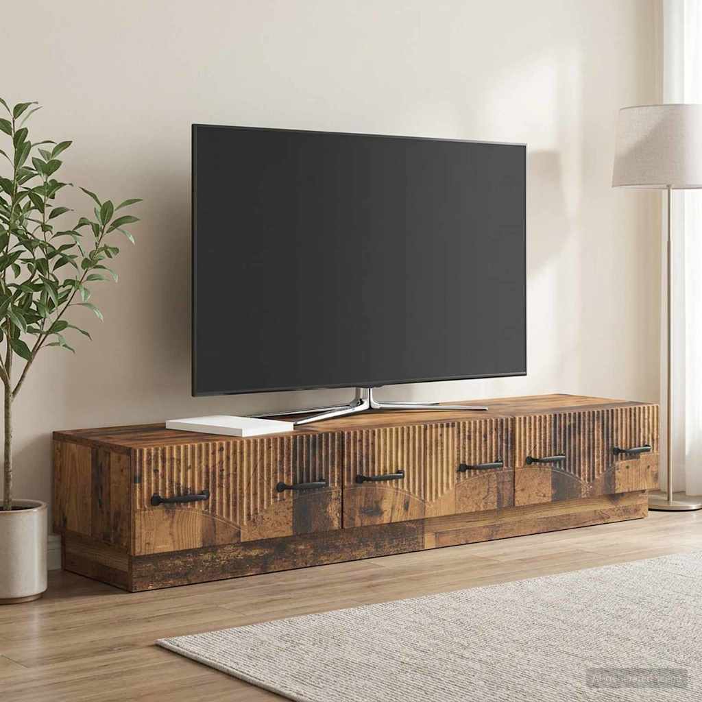 vidaXL Szafka pod telewizor z szufladą Stare drewno 147 x 34,5 x 27 cm