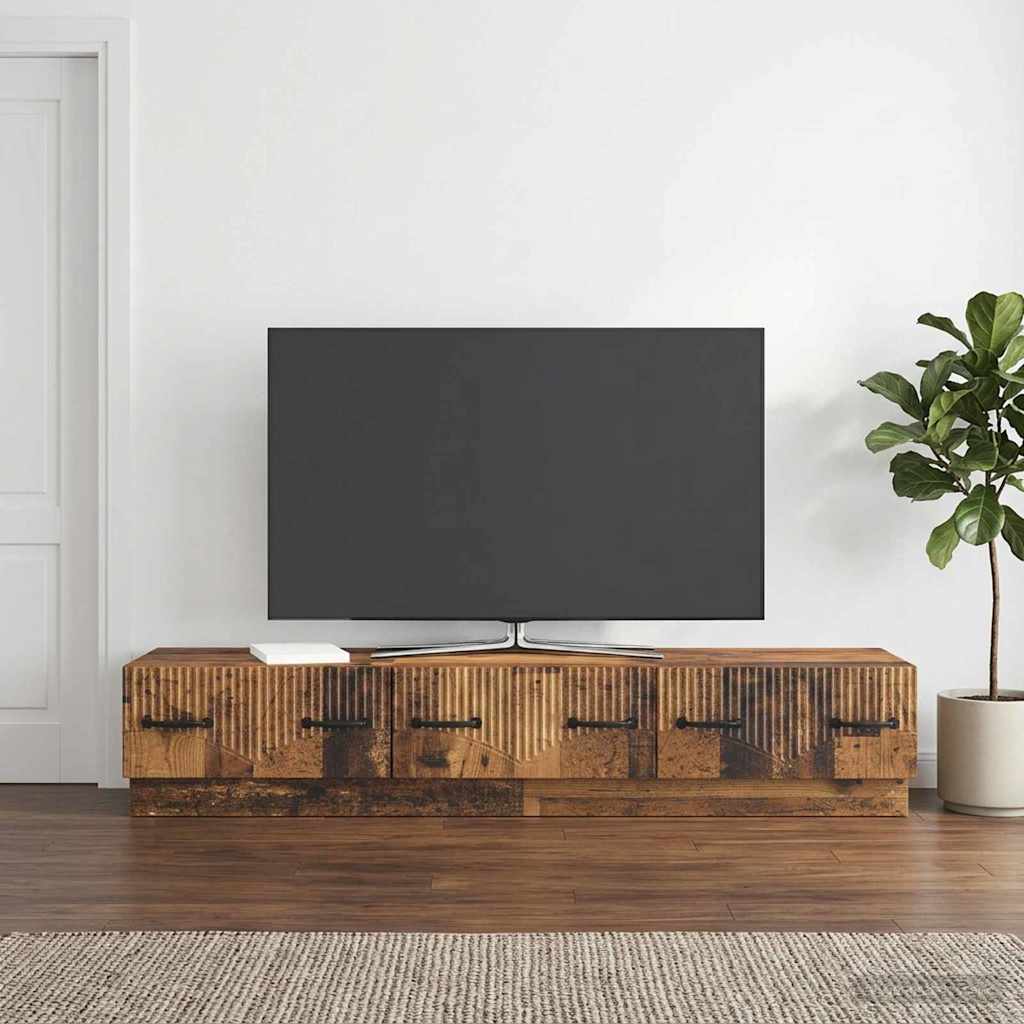 vidaXL Szafka pod telewizor z szufladą Stare drewno 147 x 34,5 x 27 cm