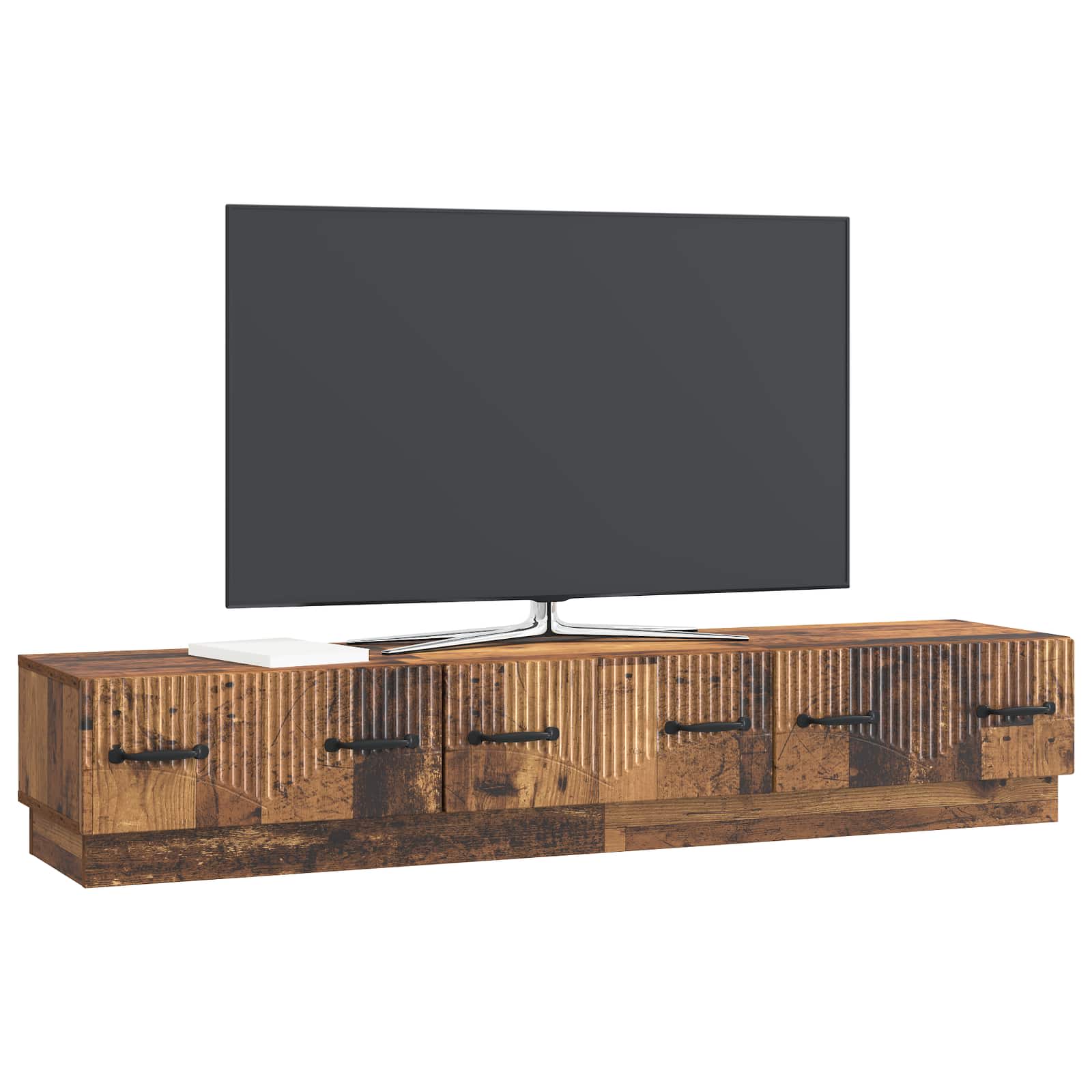 vidaXL Szafka pod telewizor z szufladą Stare drewno 147 x 34,5 x 27 cm