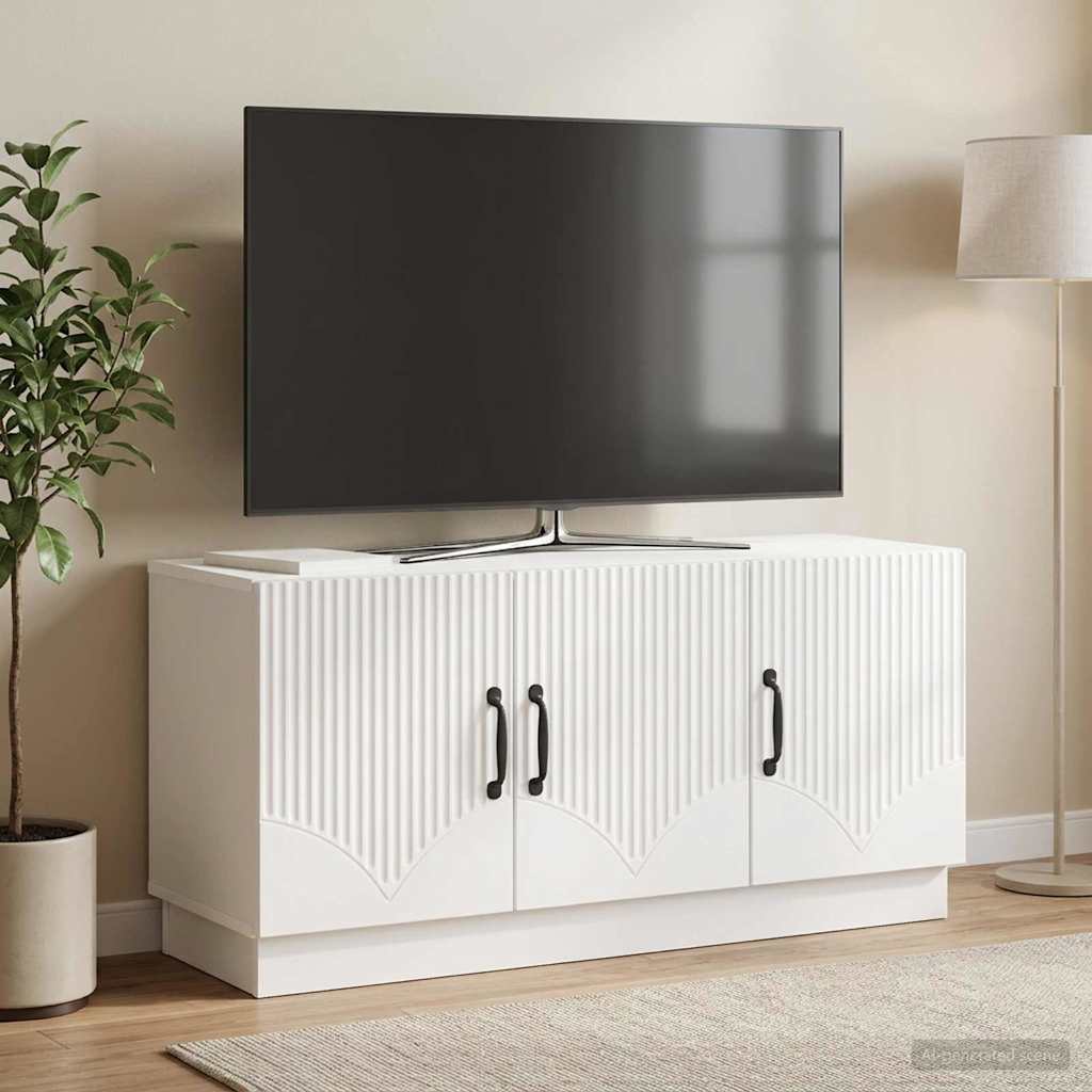 vidaXL Szafka pod telewizor Biały wysoki połysk 99 x 34,5 x 47 cm