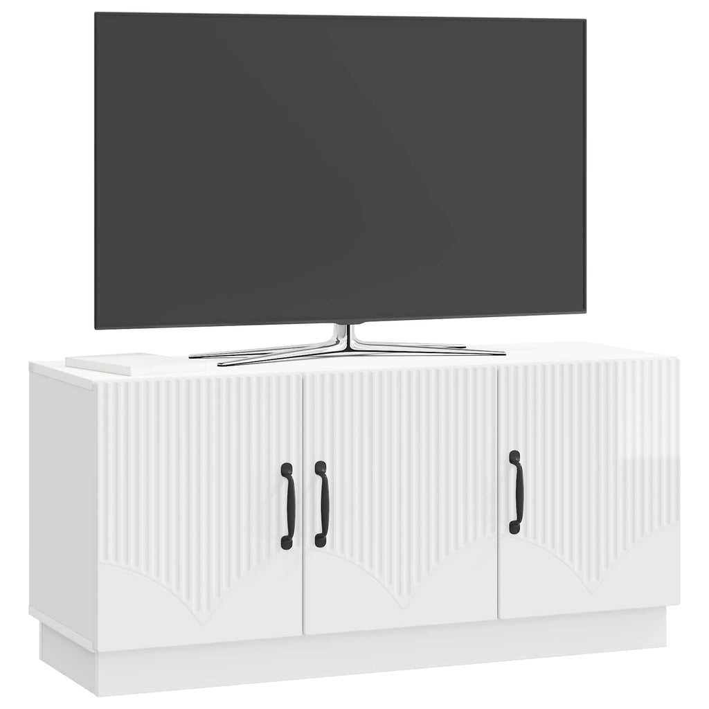 vidaXL Szafka pod telewizor Biały wysoki połysk 99 x 34,5 x 47 cm