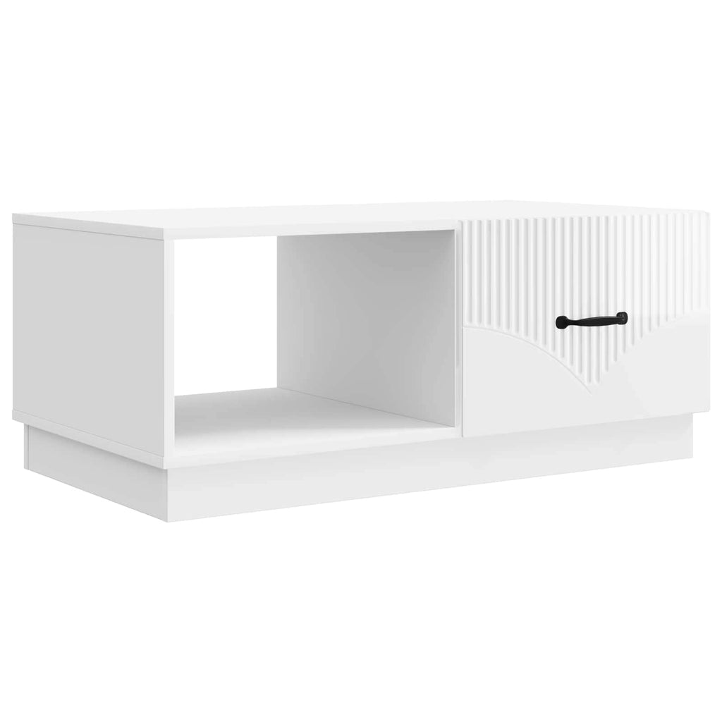 vidaXL Stolik kawowy Biały wysoki połysk 90 x 50 x 37 cm
