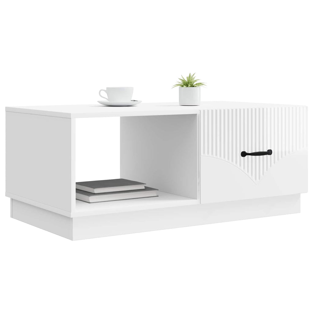 vidaXL Stolik kawowy Biały wysoki połysk 90 x 50 x 37 cm