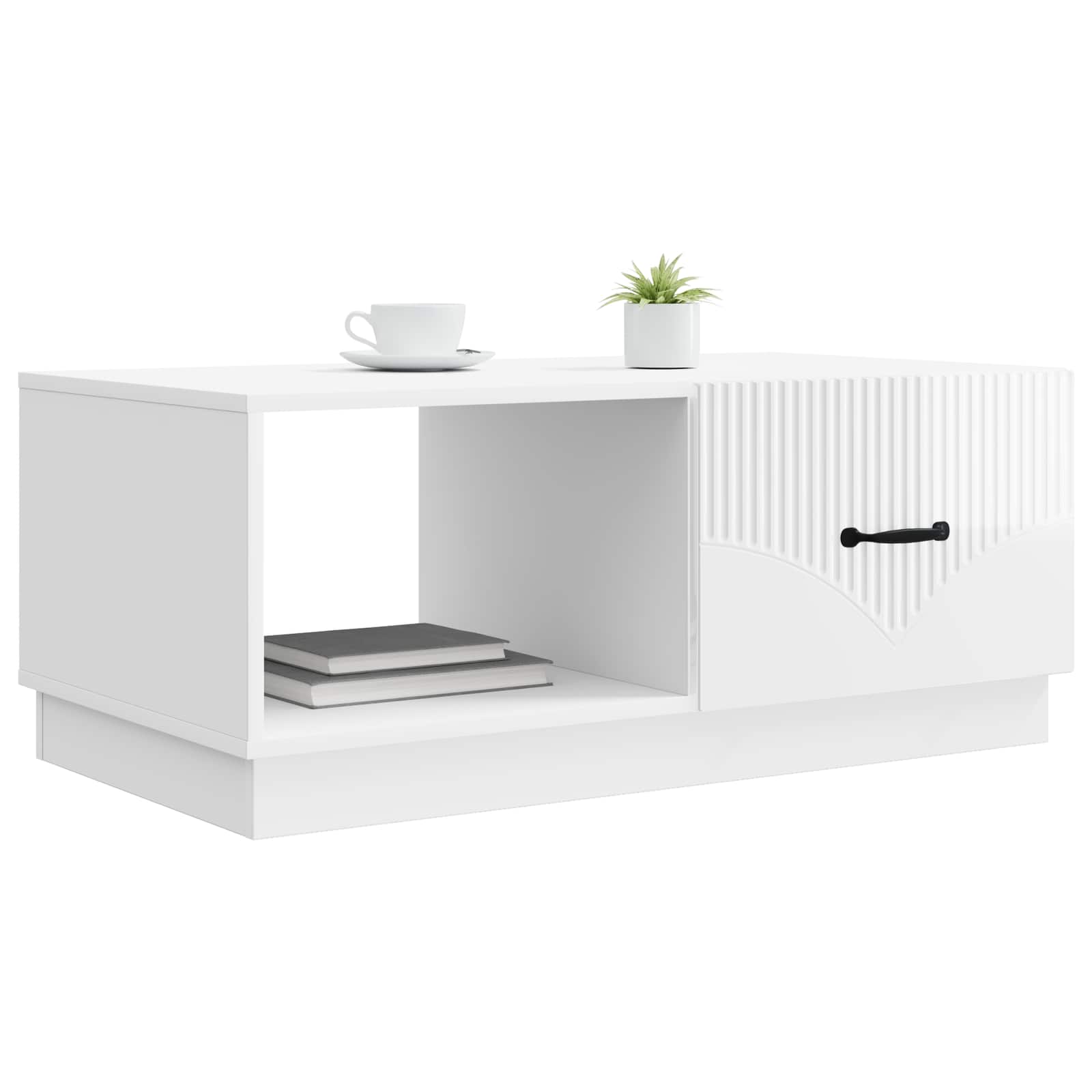 vidaXL Stolik kawowy Biały wysoki połysk 90 x 50 x 37 cm