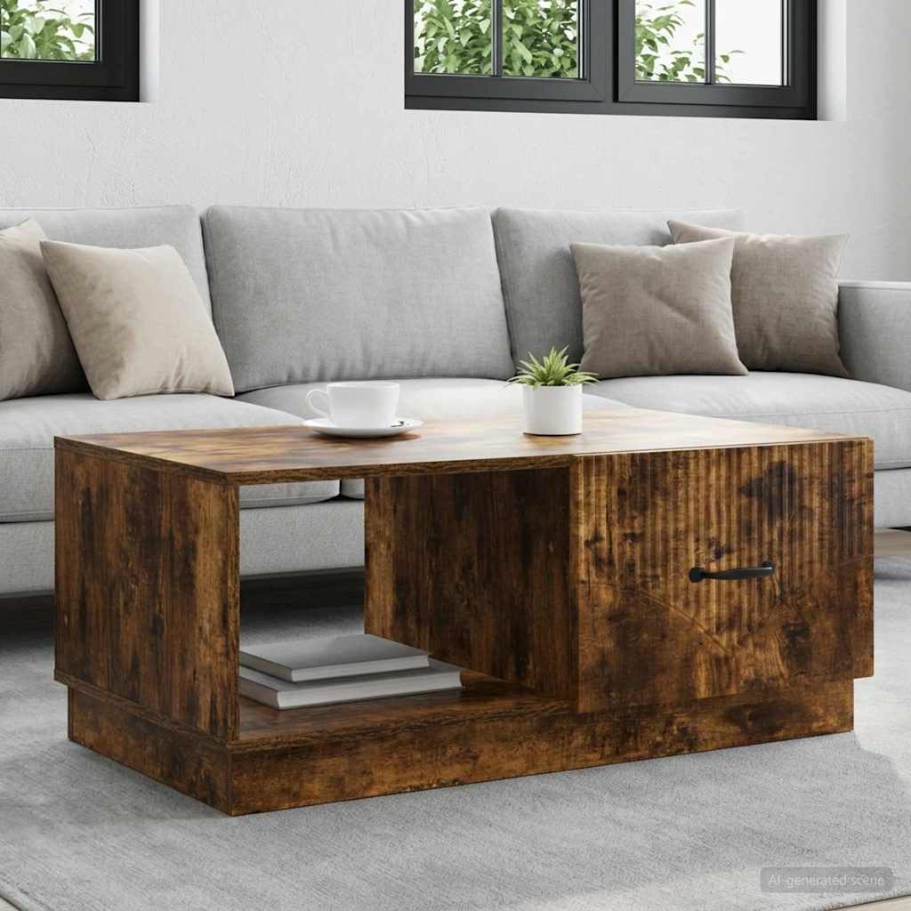 vidaXL Stolik kawowy Dąb wędzony 90 x 50 x 37 cm Drewno inżynieryjne