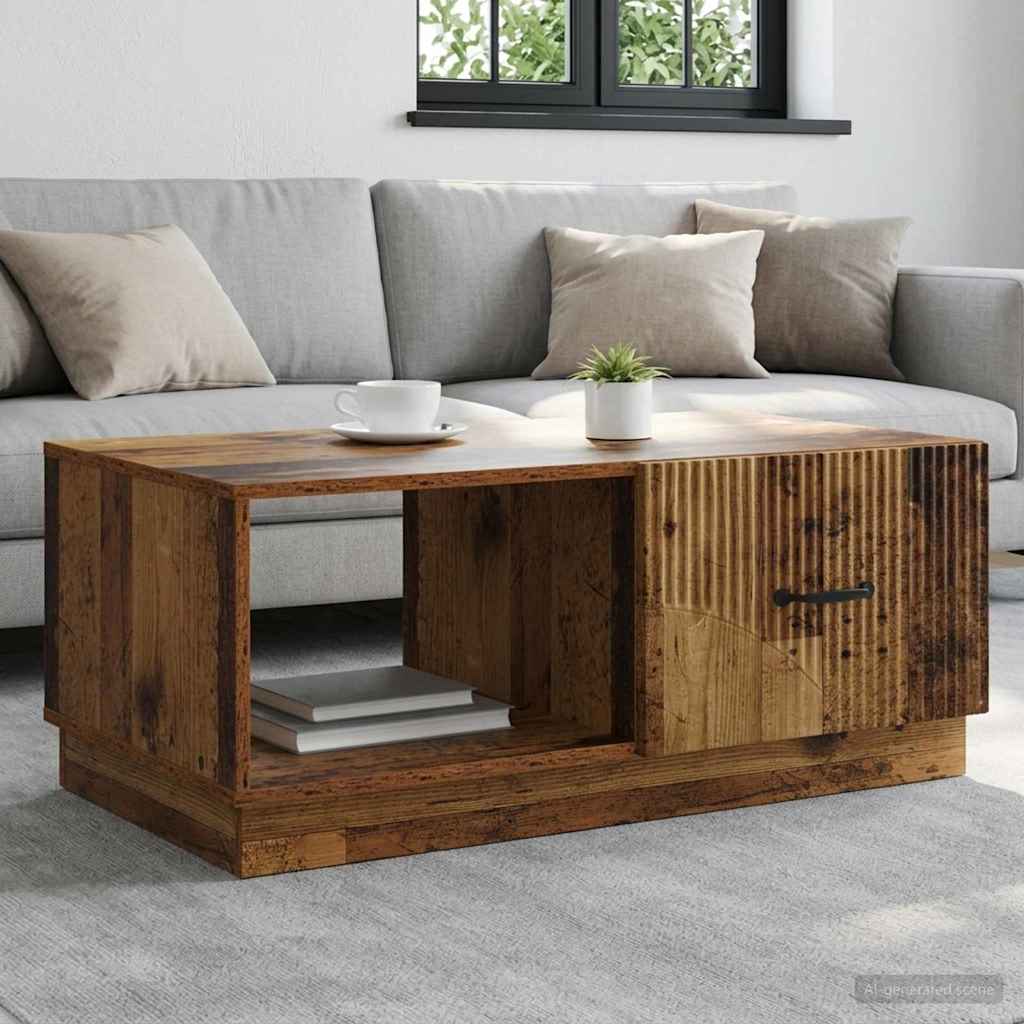vidaXL Stolik kawowy Stare drewno 90 x 50 x 37 cm Drewno inżynieryjne