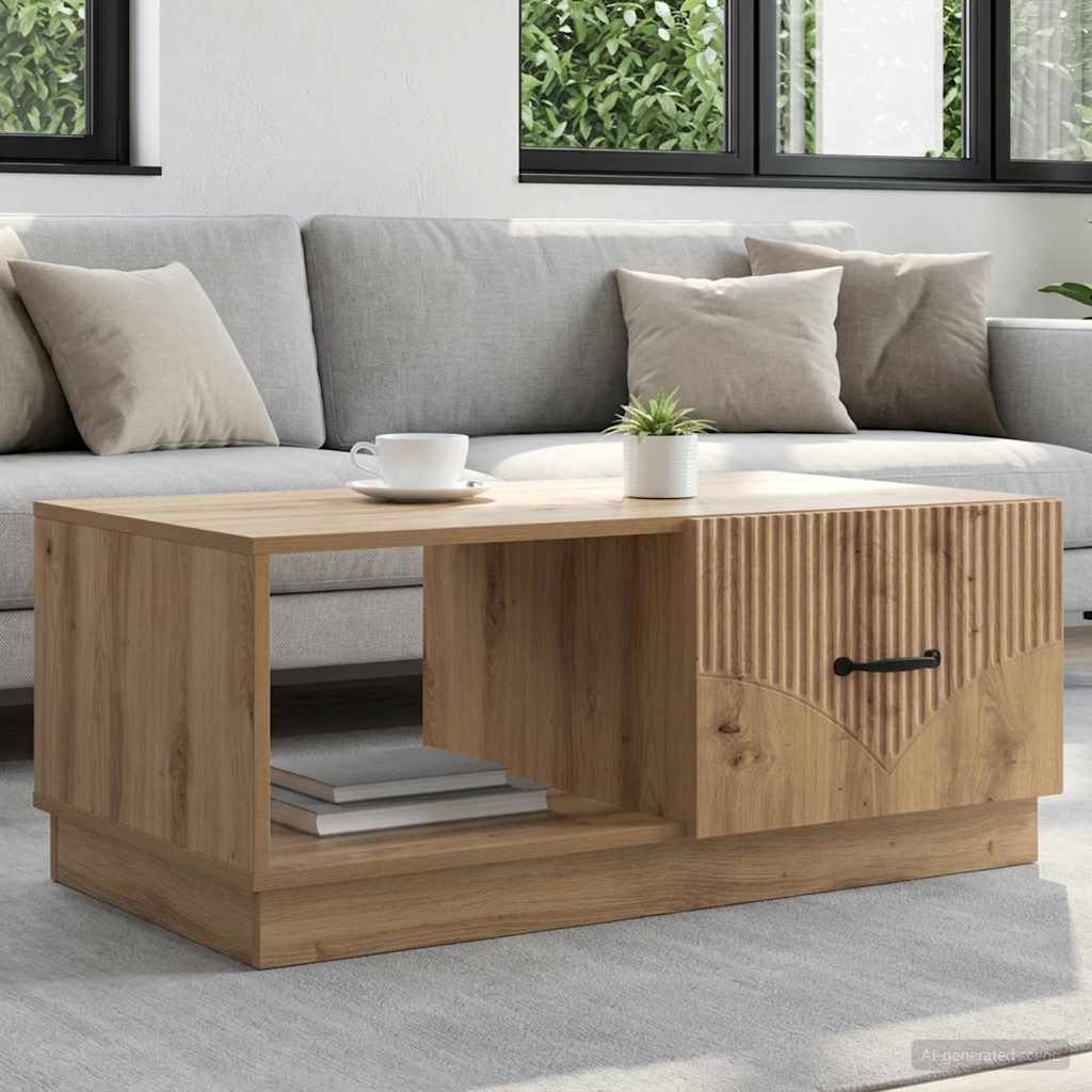 vidaXL Stolik kawowy Dąb artisan 90 x 50 x 37 cm Drewno inżynieryjne