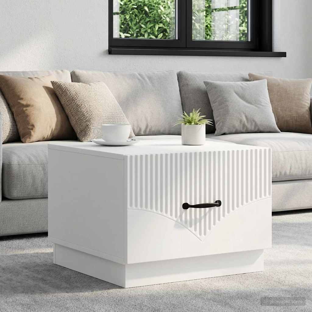 vidaXL Stolik kawowy Biały 49 x 50 x 37 cm Drewno inżynieryjne