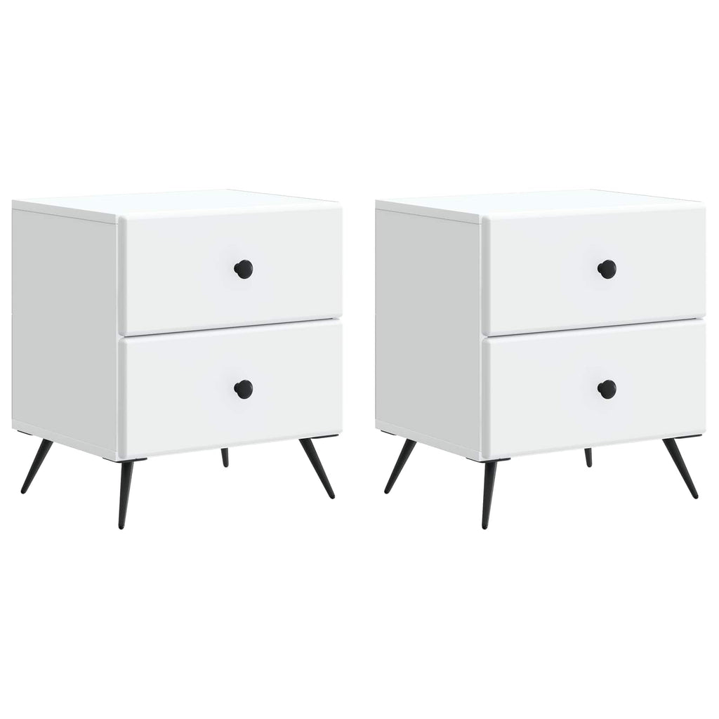 vidaXL Szafka Nocna z szufladą 2 pcs Biały 43 x 34,5 x 47,5 cm