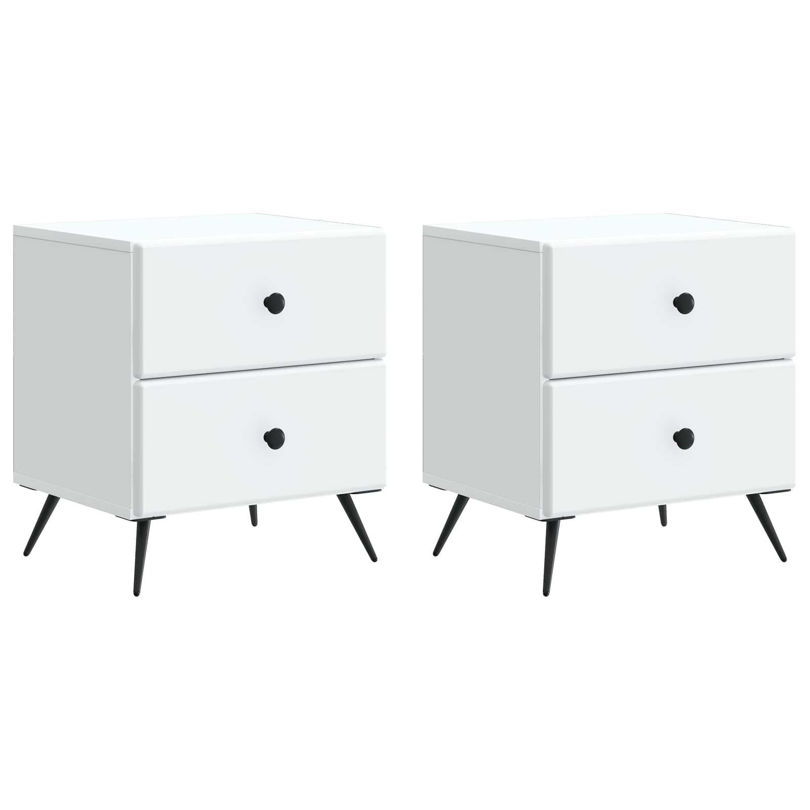 vidaXL Szafka Nocna z szufladą 2 pcs Biały 43 x 34,5 x 47,5 cm