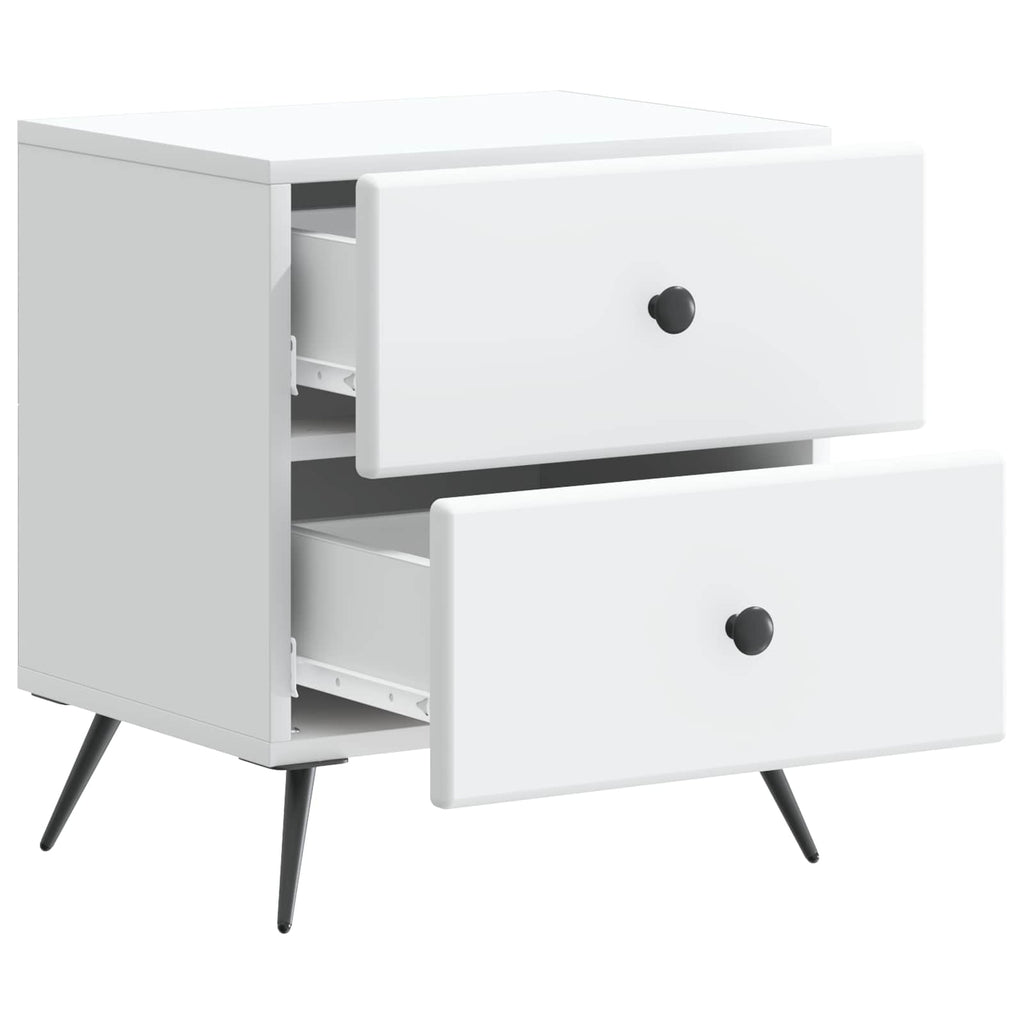 vidaXL Szafka Nocna z szufladą 2 pcs Biały 43 x 34,5 x 47,5 cm