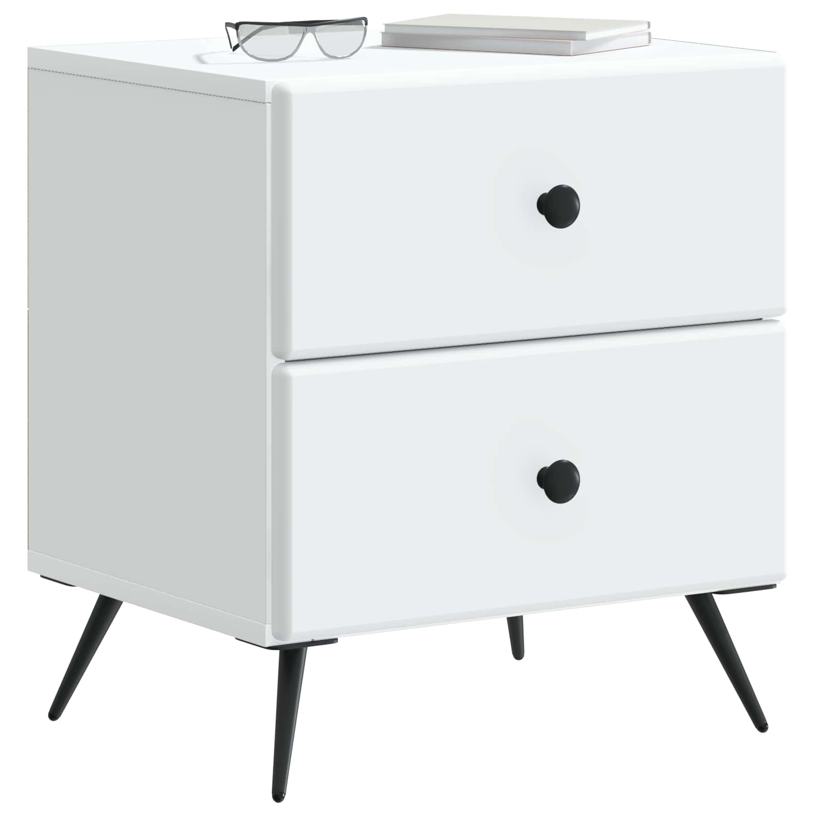 vidaXL Szafka Nocna z szufladą 2 pcs Biały 43 x 34,5 x 47,5 cm