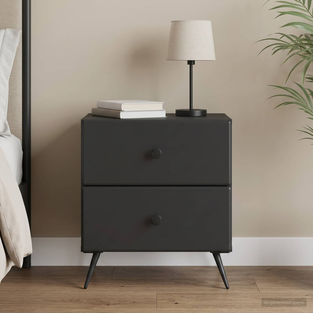 vidaXL Szafka Nocna Czarny 43 x 34,5 x 47,5 cm Drewno inżynieryjne