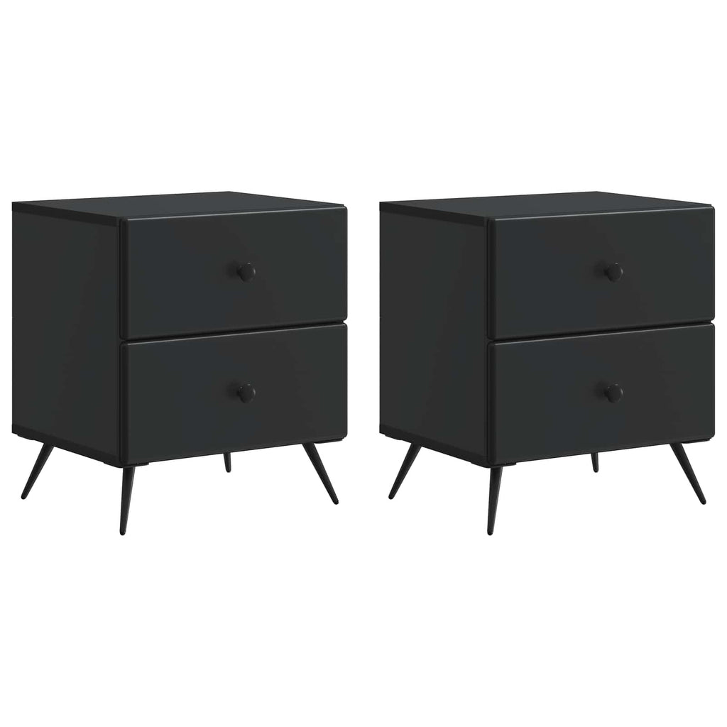 vidaXL Szafka Nocna z szufladą 2 pcs Czarny 43 x 34,5 x 47,5 cm