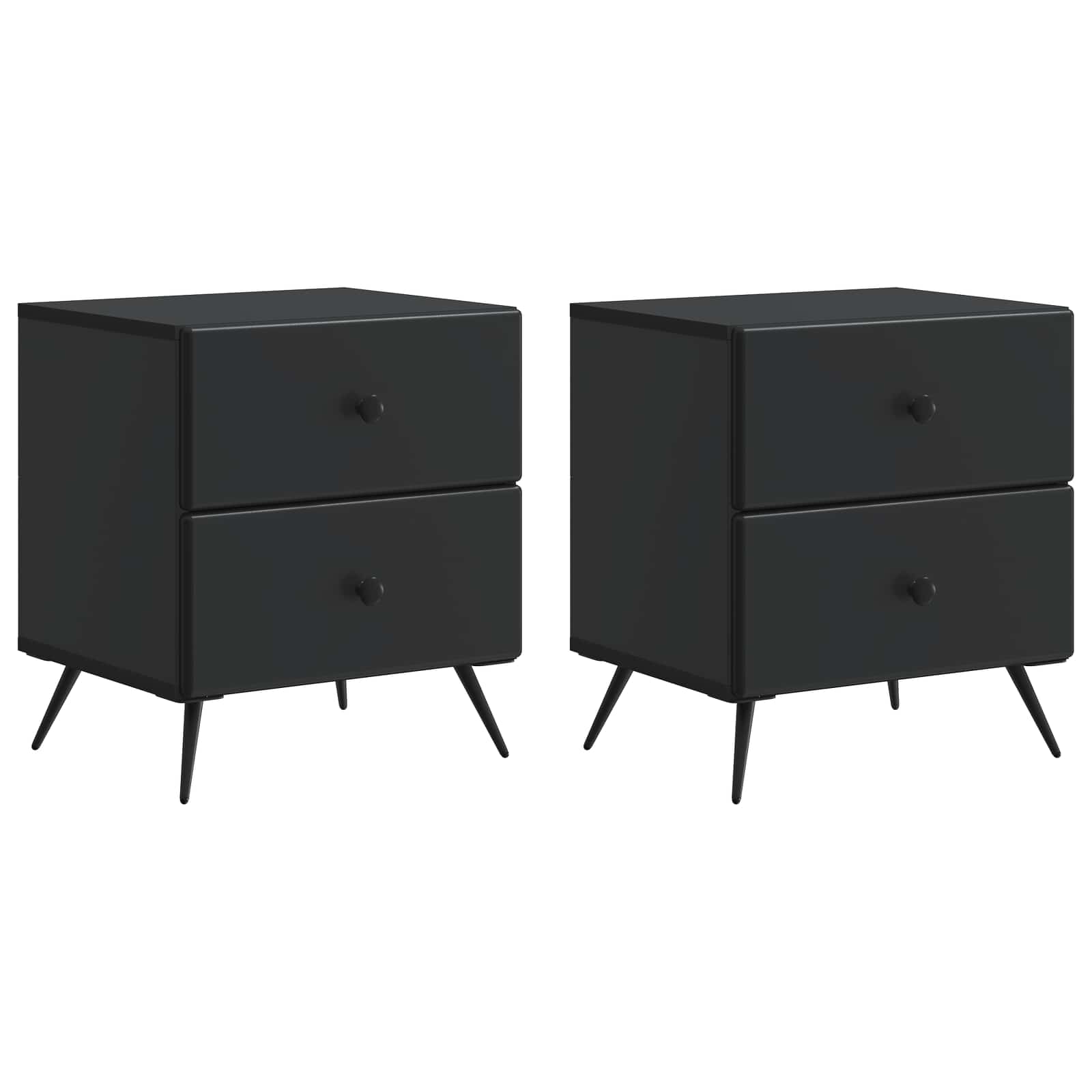 vidaXL Szafka Nocna z szufladą 2 pcs Czarny 43 x 34,5 x 47,5 cm
