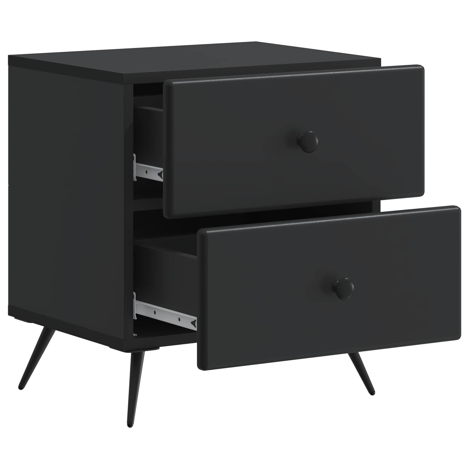 vidaXL Szafka Nocna z szufladą 2 pcs Czarny 43 x 34,5 x 47,5 cm