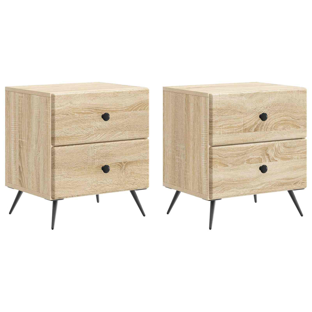 vidaXL Szafka Nocna z szufladą 2 pcs dąb Sonoma 43 x 34,5 x 47,5 cm