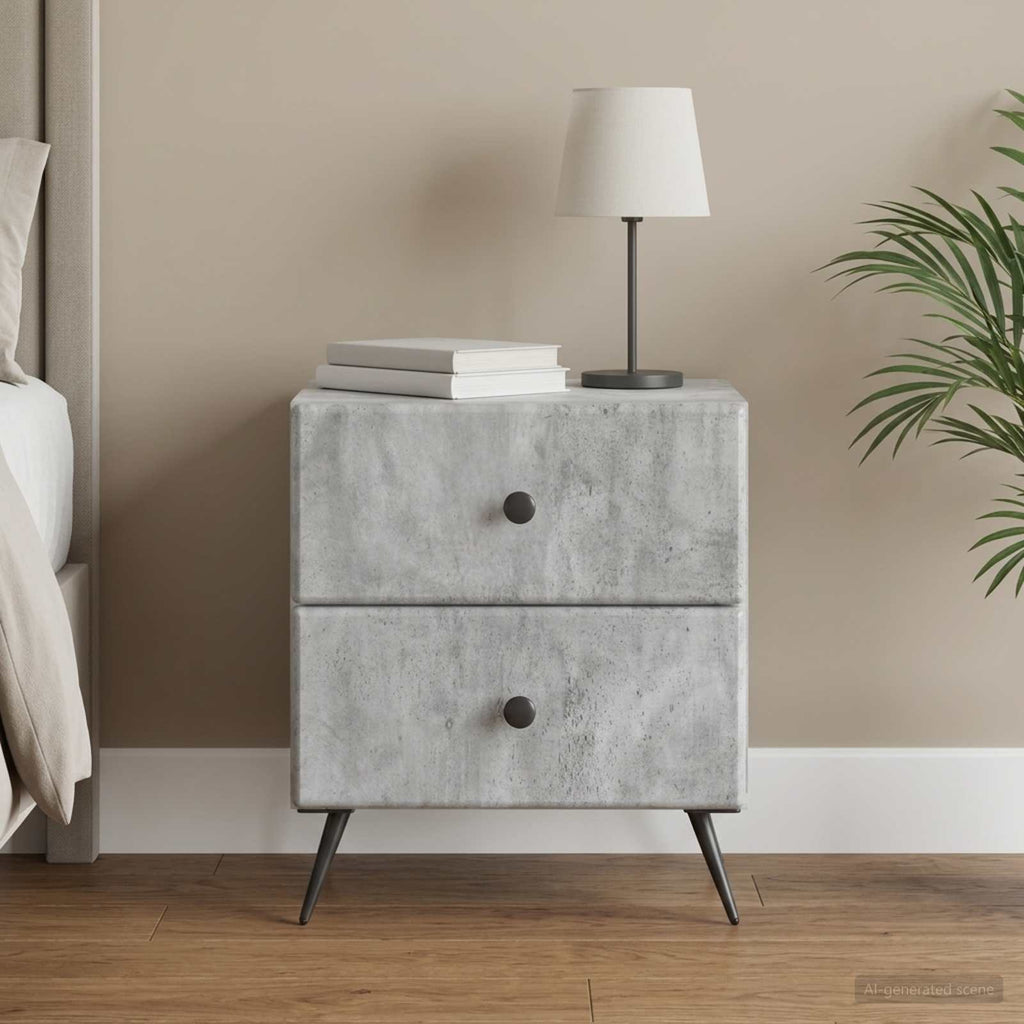 vidaXL Szafka Nocna z szufladą Betonowy szary 43 x 34,5 x 47,5 cm