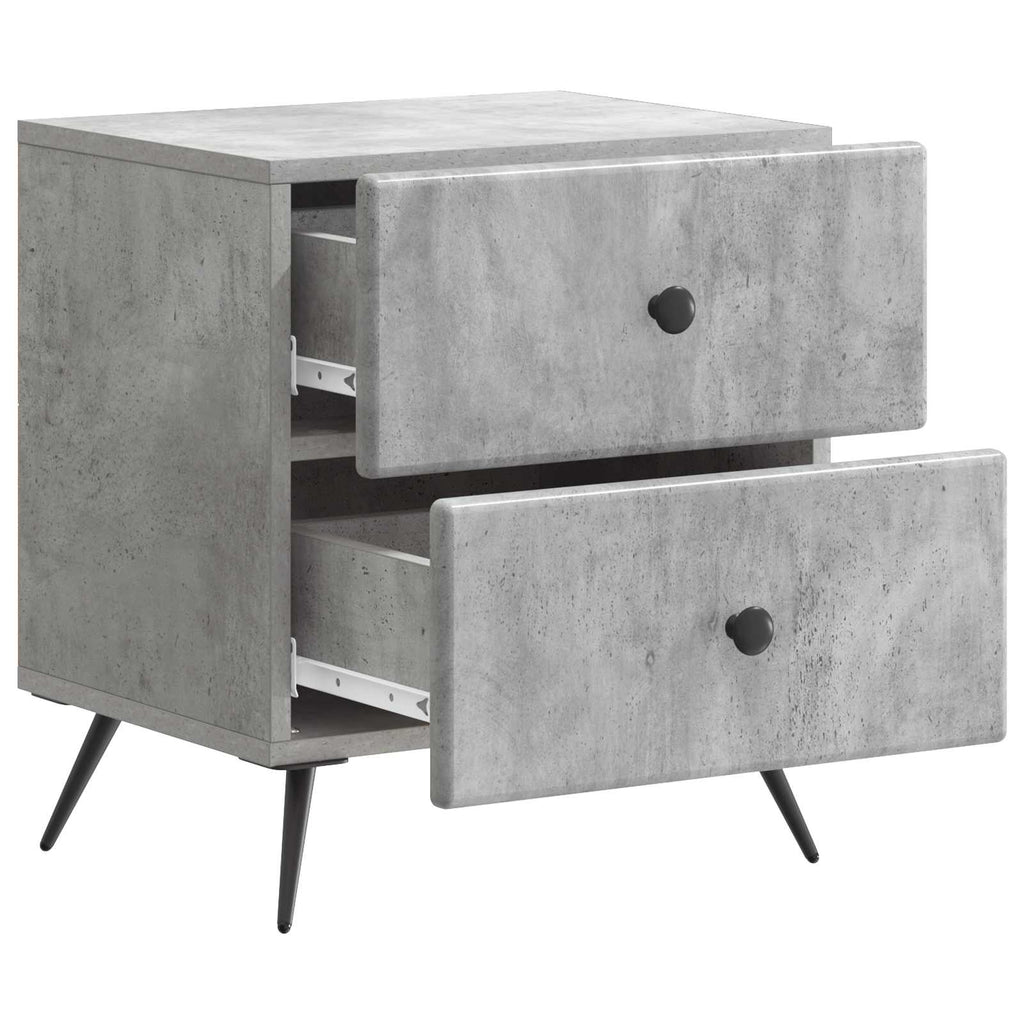 vidaXL Szafka Nocna 2 pcs Betonowy szary 43 x 34,5 x 47,5 cm