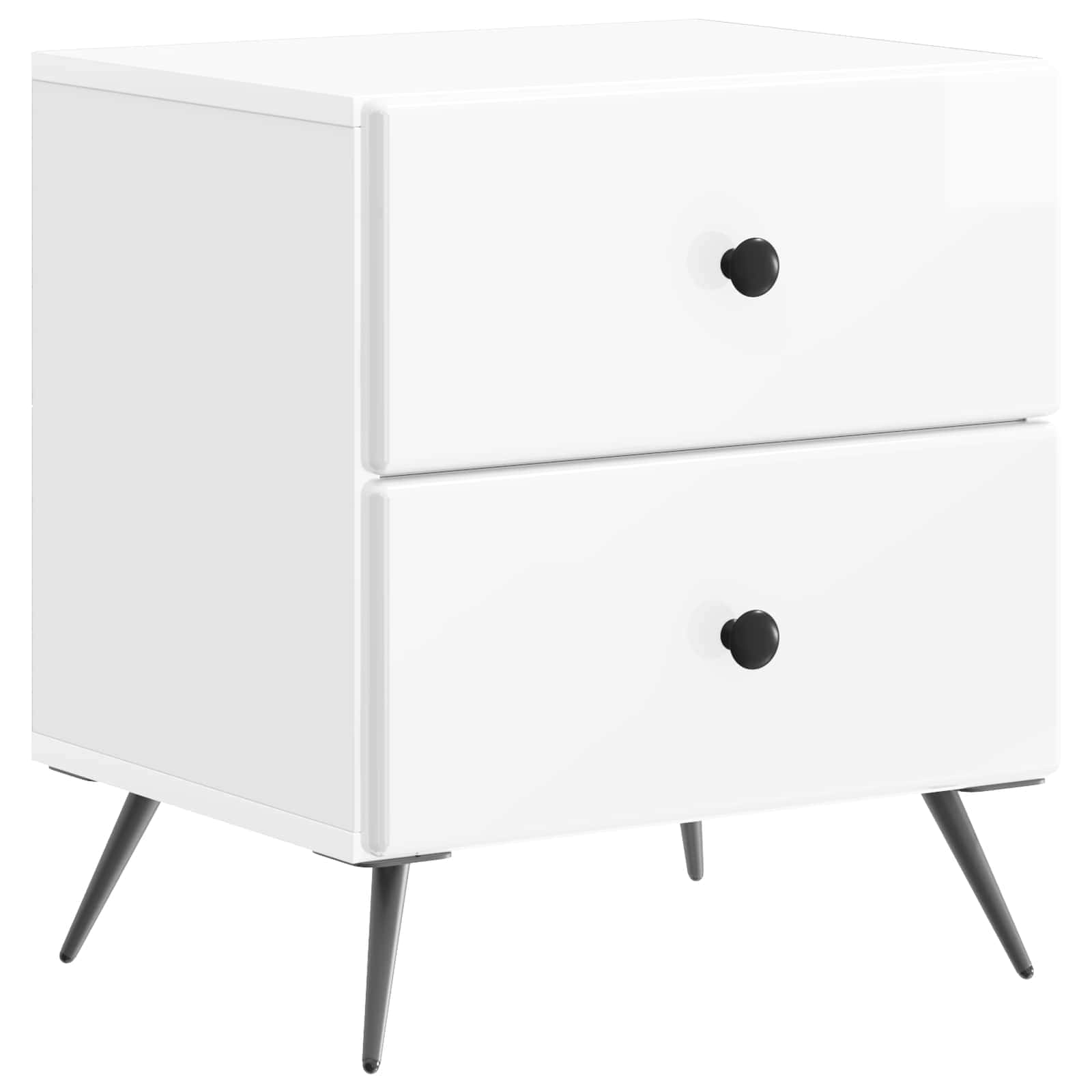 vidaXL Szafka Nocna z szufladą Biały wysoki połysk 43 x 34,5 x 47,5 cm