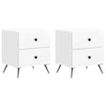 vidaXL Szafka Nocna 2 pcs Biały wysoki połysk 43 x 34,5 x 47,5 cm