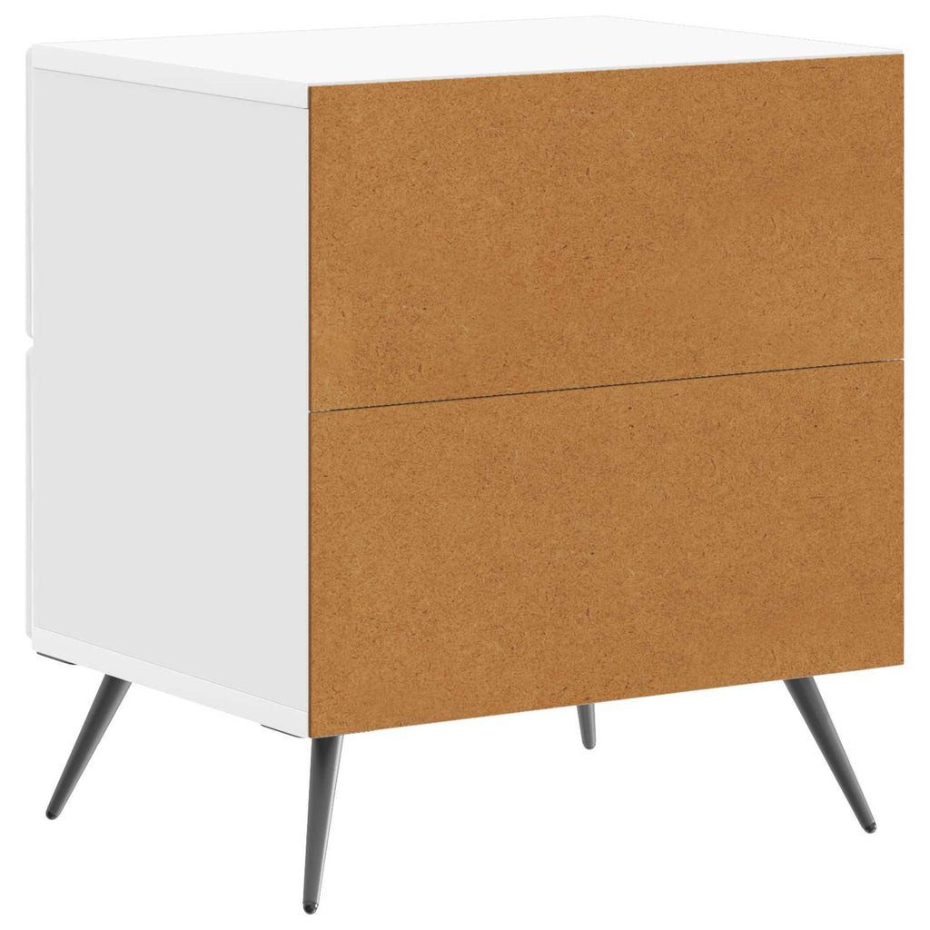 vidaXL Szafka Nocna 2 pcs Biały wysoki połysk 43 x 34,5 x 47,5 cm