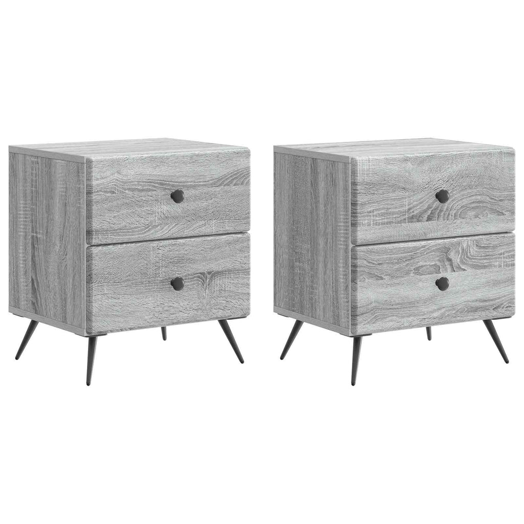 vidaXL Szafka Nocna z szufladą 2 pcs Szary Sonoma 43 x 34,5 x 47,5 cm