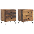 vidaXL Szafka Nocna z szufladą 2 pcs Stare drewno 43 x 34,5 x 47,5 cm