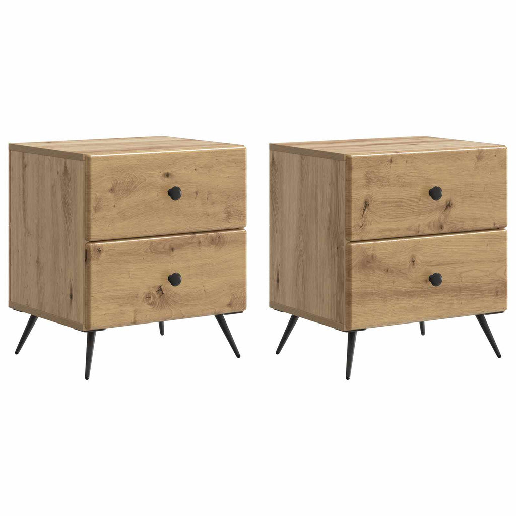 vidaXL Szafka Nocna z szufladą 2 pcs Dąb artisan 43 x 34,5 x 47,5 cm