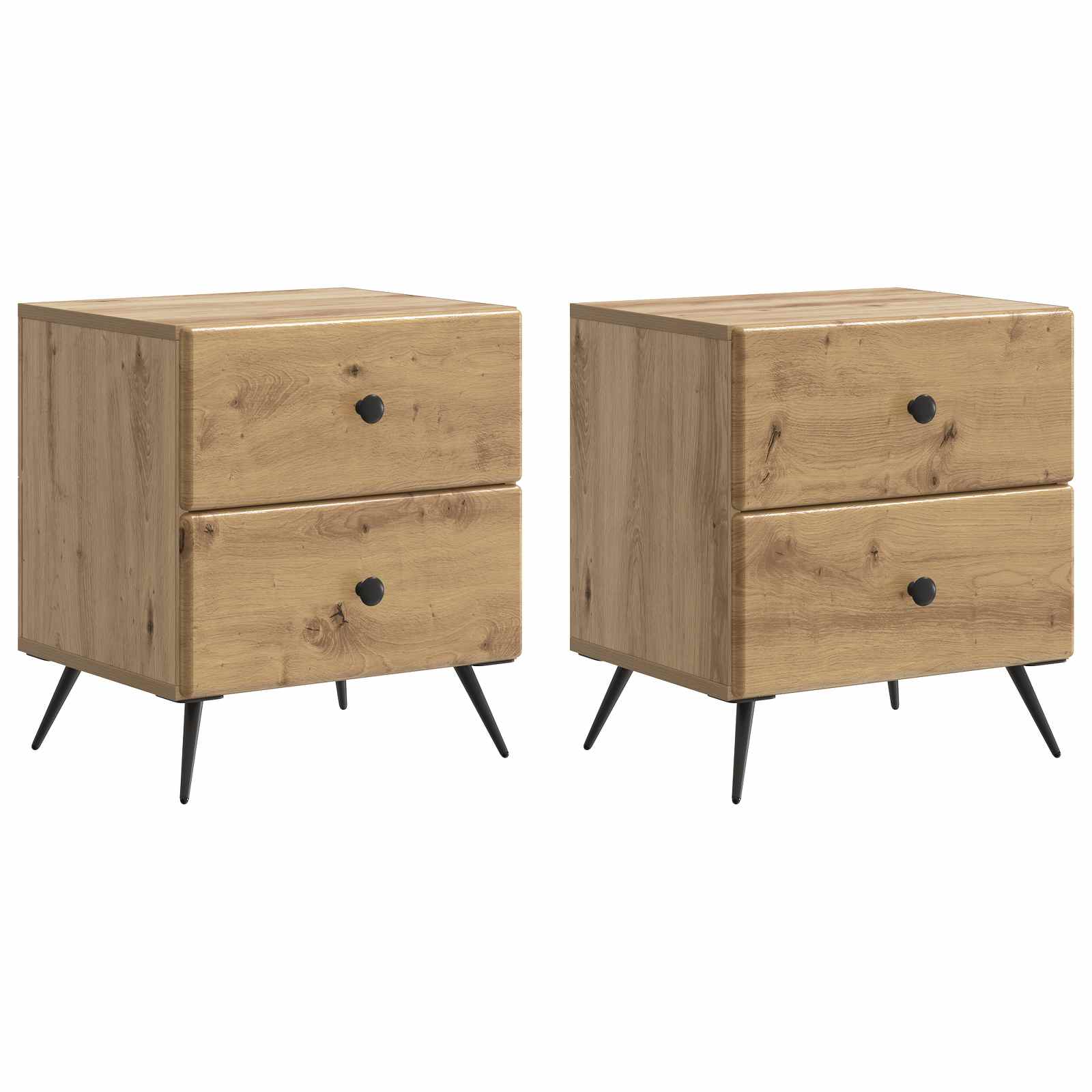 vidaXL Szafka Nocna z szufladą 2 pcs Dąb artisan 43 x 34,5 x 47,5 cm