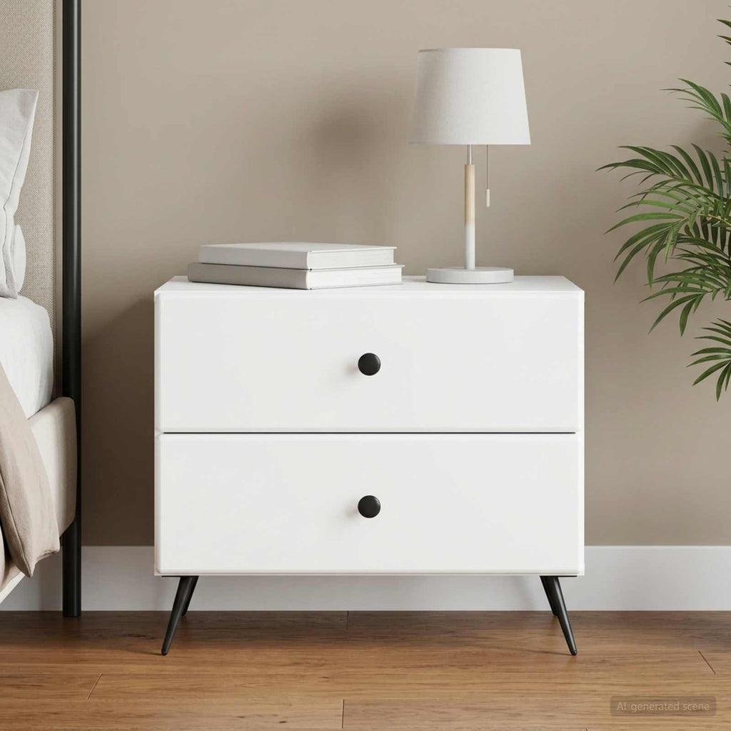 vidaXL Szafka Nocna Biały 62 x 34,5 x 47,5 cm Drewno inżynieryjne