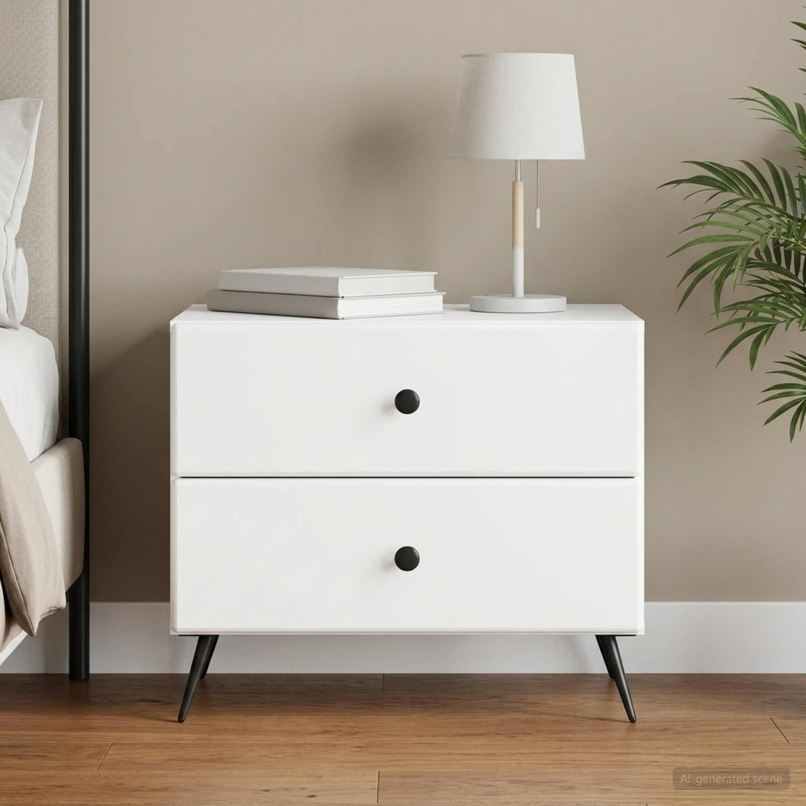 vidaXL Szafka Nocna Biały 62 x 34,5 x 47,5 cm Drewno inżynieryjne