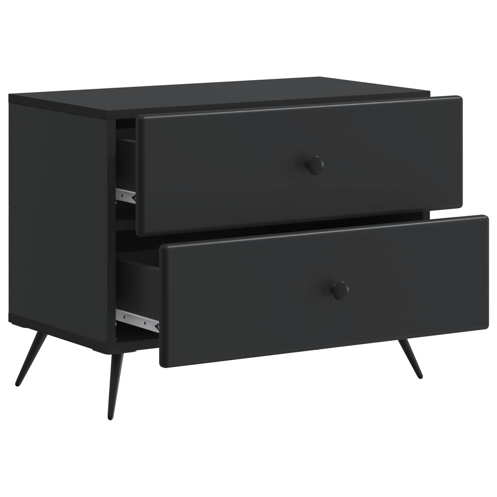 vidaXL Szafka Nocna Czarny 62 x 34,5 x 47,5 cm Drewno inżynieryjne
