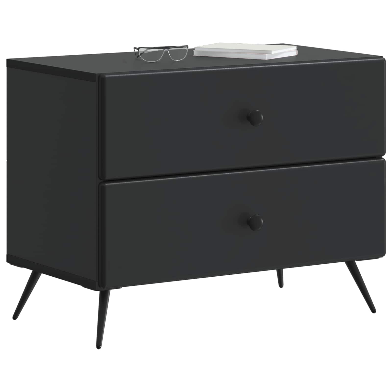 vidaXL Szafka Nocna Czarny 62 x 34,5 x 47,5 cm Drewno inżynieryjne