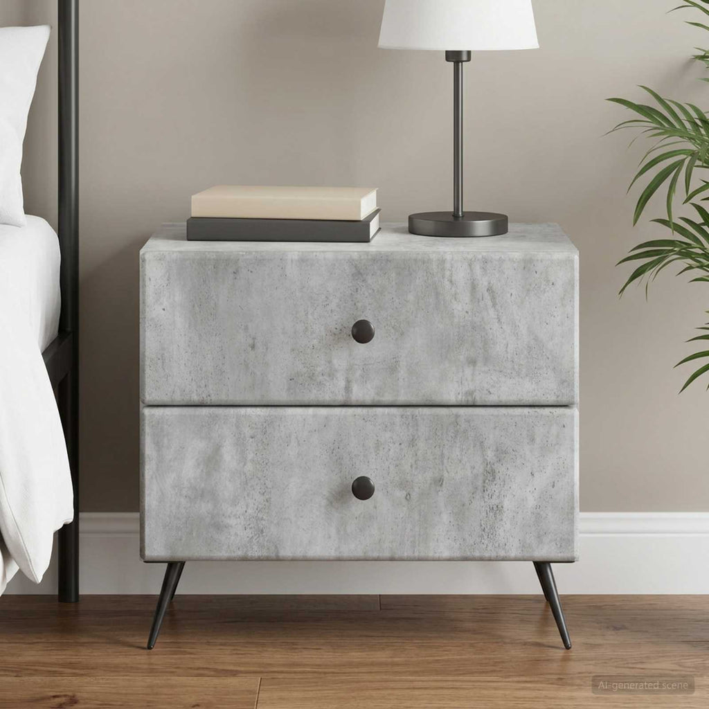 vidaXL Szafka Nocna z szufladą Betonowy szary 62 x 34,5 x 47,5 cm