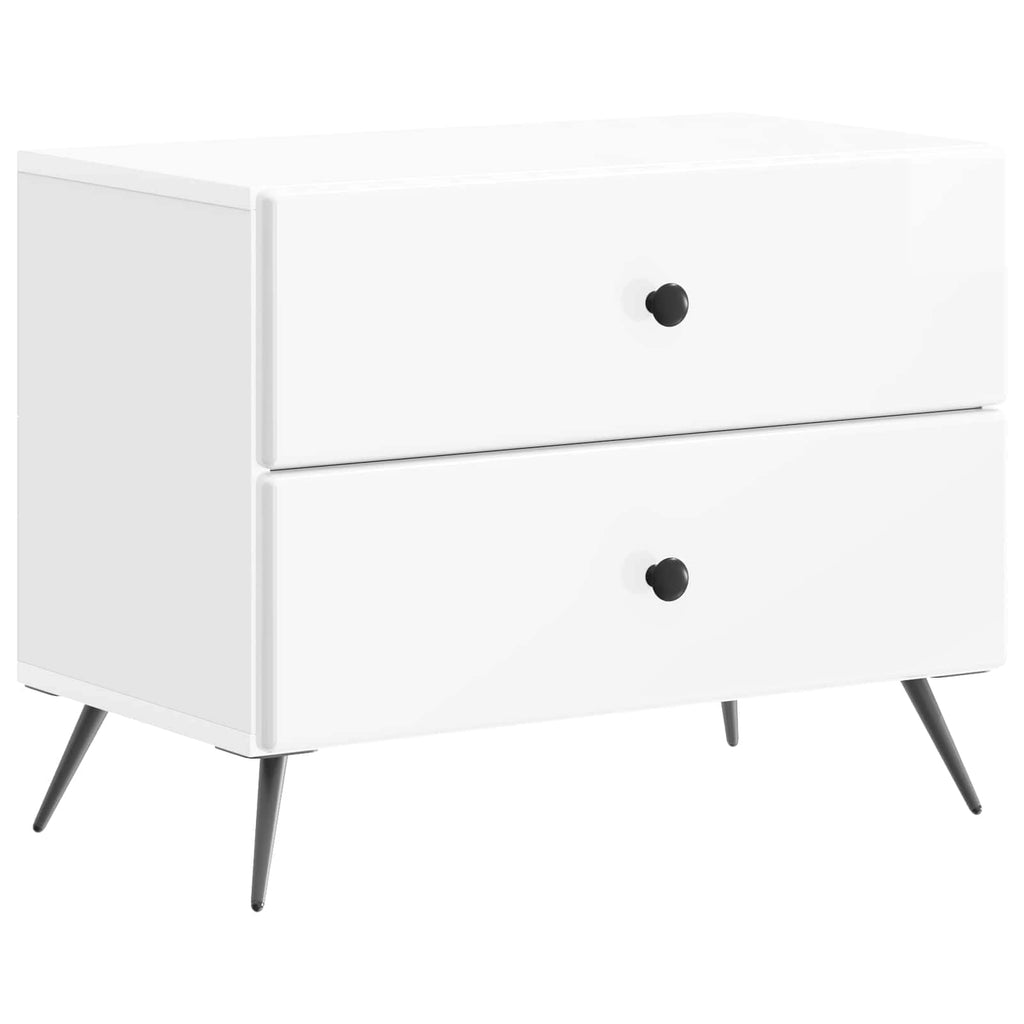 vidaXL Szafka Nocna z szufladą Biały wysoki połysk 62 x 34,5 x 47,5 cm