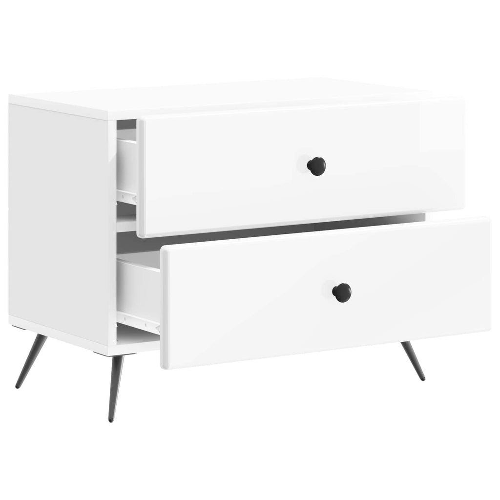 vidaXL Szafka Nocna z szufladą Biały wysoki połysk 62 x 34,5 x 47,5 cm
