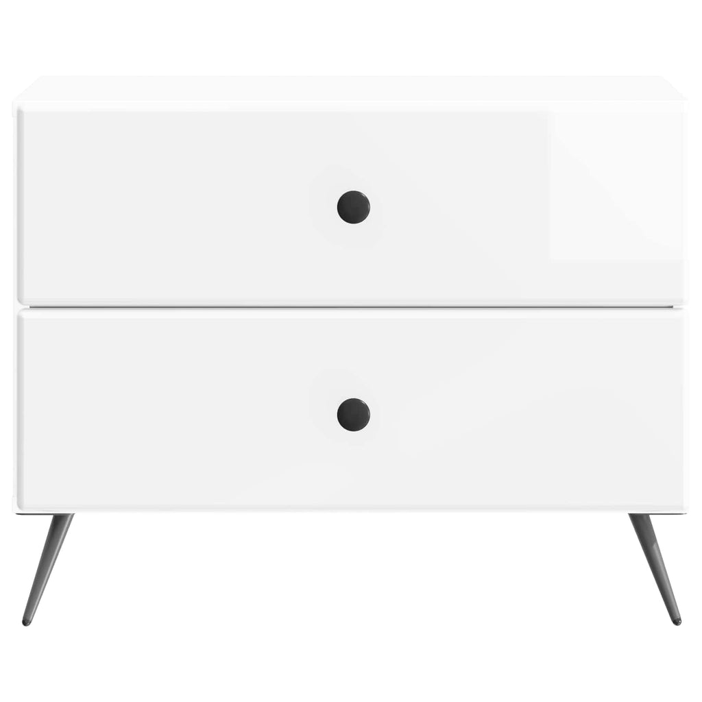 vidaXL Szafka Nocna z szufladą Biały wysoki połysk 62 x 34,5 x 47,5 cm